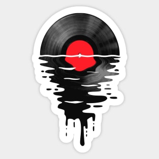 Vinyl LP Music Record Sunset Red Sticker